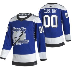 Tampa Bay Lightning Trikot Benutzerdefinierte 2021 Reverse Retro Authentic Blue